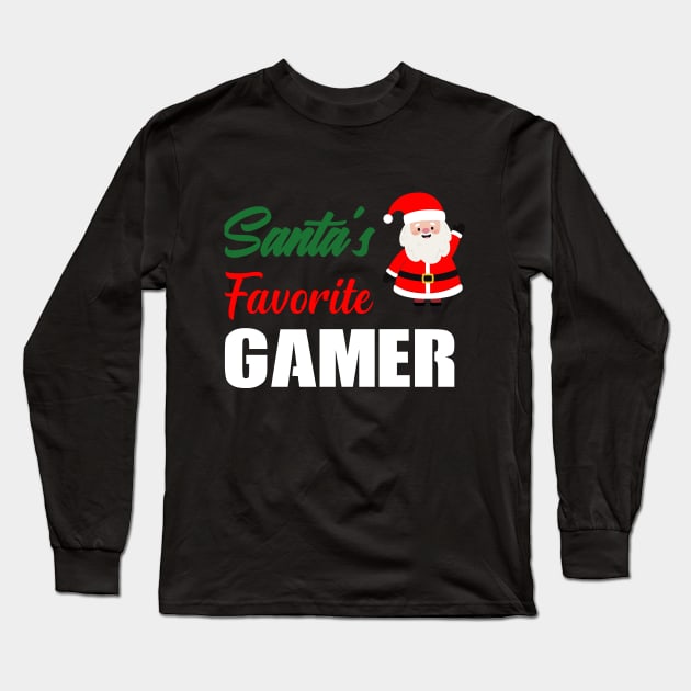 Santa's Favorite GAMER Family Christmas shirt Long Sleeve T-Shirt by boufart